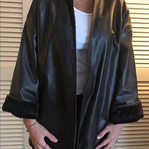 Brown leather jacket, size medium
